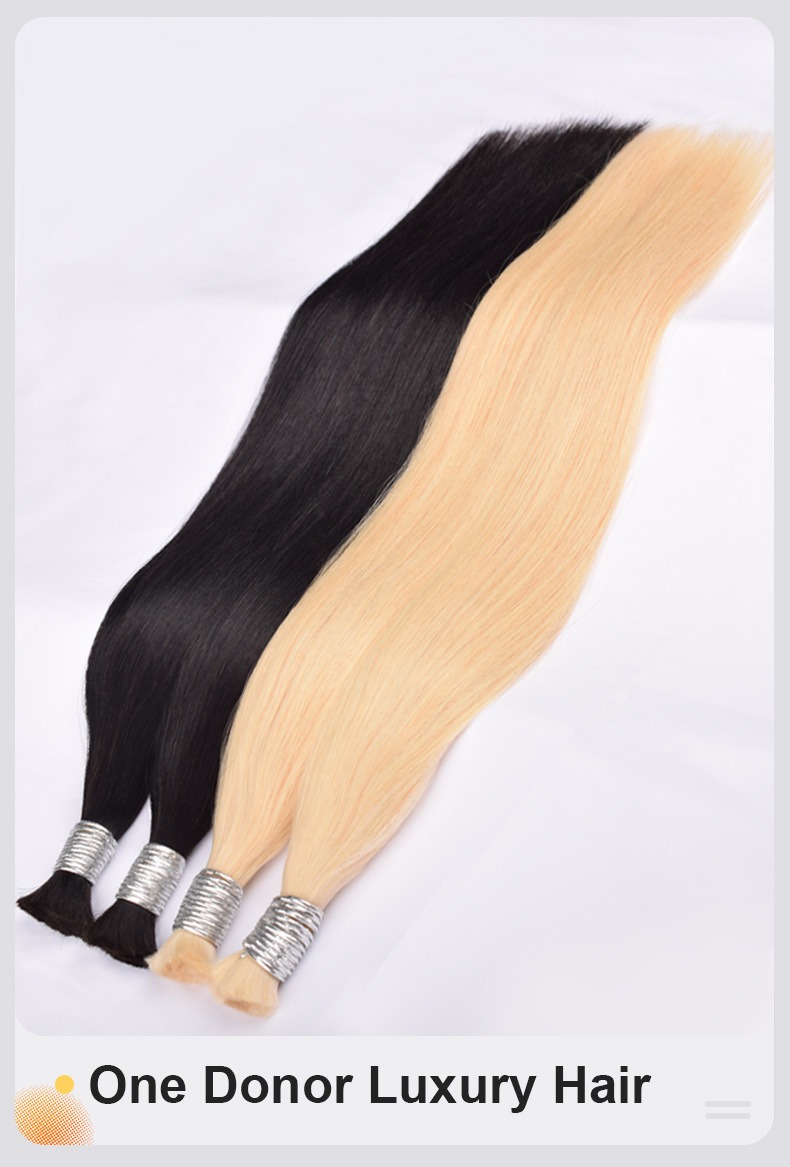 Elevate your style naturally with our crystal thread hair extensions, meticulously crafted from full real hair for an elegant look, perfect for a sophisticated hair salon